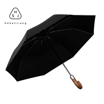 Paraigua de mànec de fusta amb obert automàtic